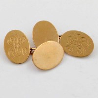 Lot 286 - Pair of 9ct gold cufflinks 11.1g.