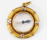 Lot 297 - Gold compass fob as a life belt