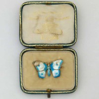 Lot 310 - Child & Child enamelled butterfly brooch and