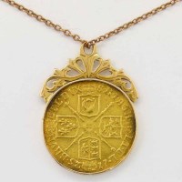 Lot 354 - Mounted 1725 gold half-guinea.