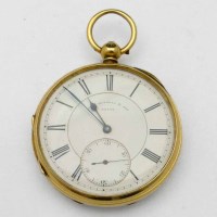 Lot 383 - 18ct gold open faced pocket watch by Thos Russell