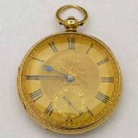 Lot 391 - 18ct gold gilt open faced pocket watch by Muirhead, Glasgow