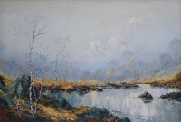 Lot 395 - Charles Wyatt Warren, Lake scene, oil.