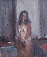 Lot 418 - Don McKinlay, Standing female nude, oil.