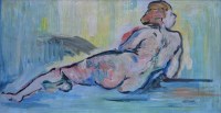 Lot 438 - J. L. Isherwood, Irene - Nude, oil on board.