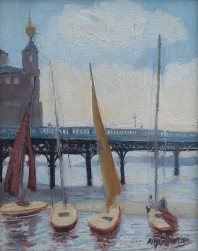 Lot 455 - Roger Hampson, Marine Lake, Southport, oil.