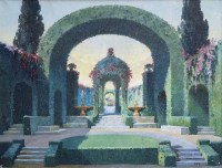 Lot 463 - Hans Frahm, The Gardens at Tivoli, oil.