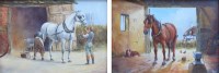 Lot 467 - R.R. Simm, At the Farriers, a pair, oil on board (2).