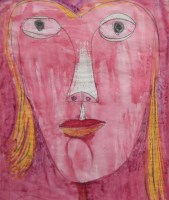 Lot 473 - Bernard Meadows, Head study, mixed media.