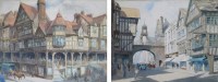 Lot 478 - Ronald Lampitt, Chester scenes, watercolour, (2).