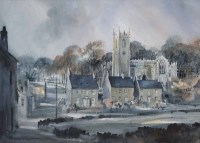 Lot 481 - Ivan Taylor, St. Giles Church and Village, Hartington, watercolour.