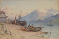 Lot 541 - J.A. Houston, Loch Fyne, watercolour.