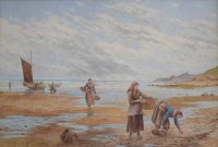 Lot 543 - Kate Booth, At Low Tide - Runswick Bay, watercolour.