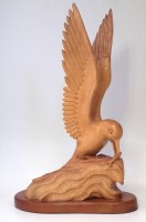 Lot 554 - F. Lang wood carving of an Arctic Tern catching a