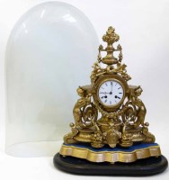 Lot 561 - French mantel clock and dome.