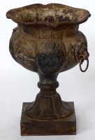 Lot 573 - Cast iron Coalbrookdale urn.