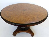 Lot 597 - Burr oak hall table.