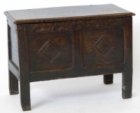 Lot 629 - George III oak two panel coffer.