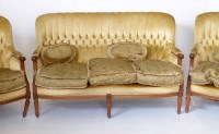 Lot 639 - Louis XVI style three piece suite.