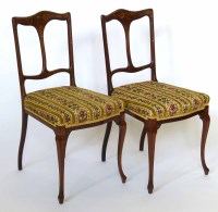 Lot 640 - Pair of Art Noveau rosewood side chairs.