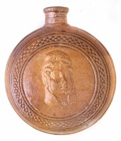 Lot 65 - Stoneware George III and Prince Regent flask