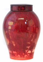 Lot 96 - Bernard Moore flambe lidded vase.