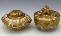 Lot 136 - Two Satsuma lidded bowls