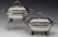 Lot 156 - Pair of Dublin silver tureens, 1821