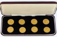 Lot 202 - Set of eight Victoria young head sovereigns.