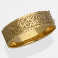 Lot 206 - 9ct gold hinged bangle 26.9g.