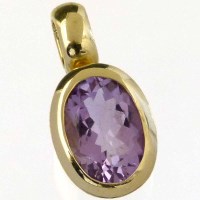 Lot 209 - Amethyst pendant in 14ct gold