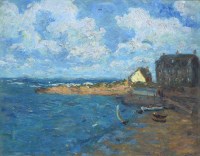 Lot 286 - Alide Gollancz, Coast of Wales, Barmouth, oil.