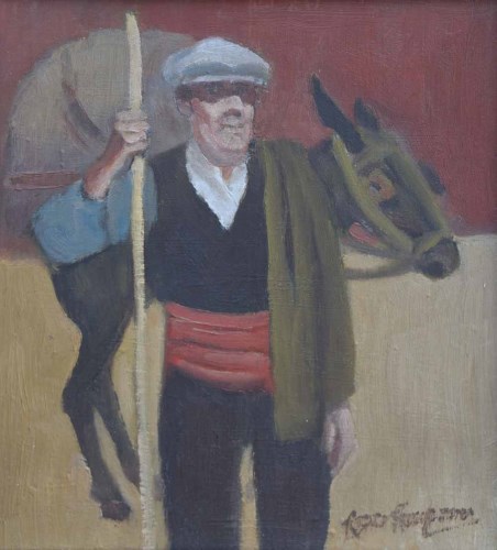 Lot 291 - Roger Hampson, Smuggler, Andorra, oil.