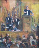 Lot 299 - F.J. England, It's Only Money!, acrylic on board.