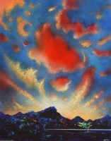 Lot 317 - David Wilde, A Unique Ffestiniog Sunset, acrylic.