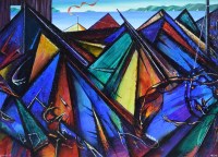 Lot 319 - David Wilde, The Sail & Net Loft, acrylic.