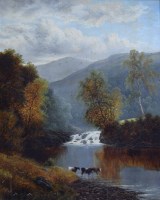 Lot 380 - William Mellor, River scene, oil.