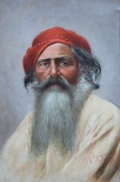 Lot 389 - G. Saponari, Portrait of an elderly gentleman, oil.