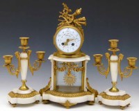 Lot 406 - Clock garniture.