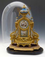 Lot 412 - Napoleon III gilt brass and porcelain mantel