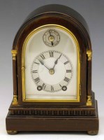 Lot 413 - Miniature bracket clock with two train movement.