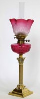 Lot 422 - Victorian oil lamp.