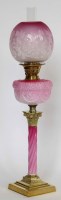 Lot 423 - Victorian oil lamp.