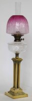 Lot 424 - Victorian oil lamp.