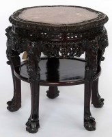 Lot 436 - 19th century Chinese hardwood table.