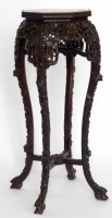 Lot 440 - Late 19th century Burmese rosewood carved