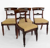 Lot 448 - Four William IV dining chairs.