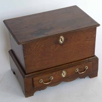 Lot 491 - George III oak coffer Bach.