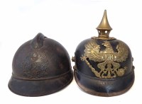 Lot 31 - WW1 German Pickelhaube, also a French MI5