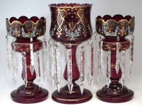 Lot 50 - Three ruby lustres.